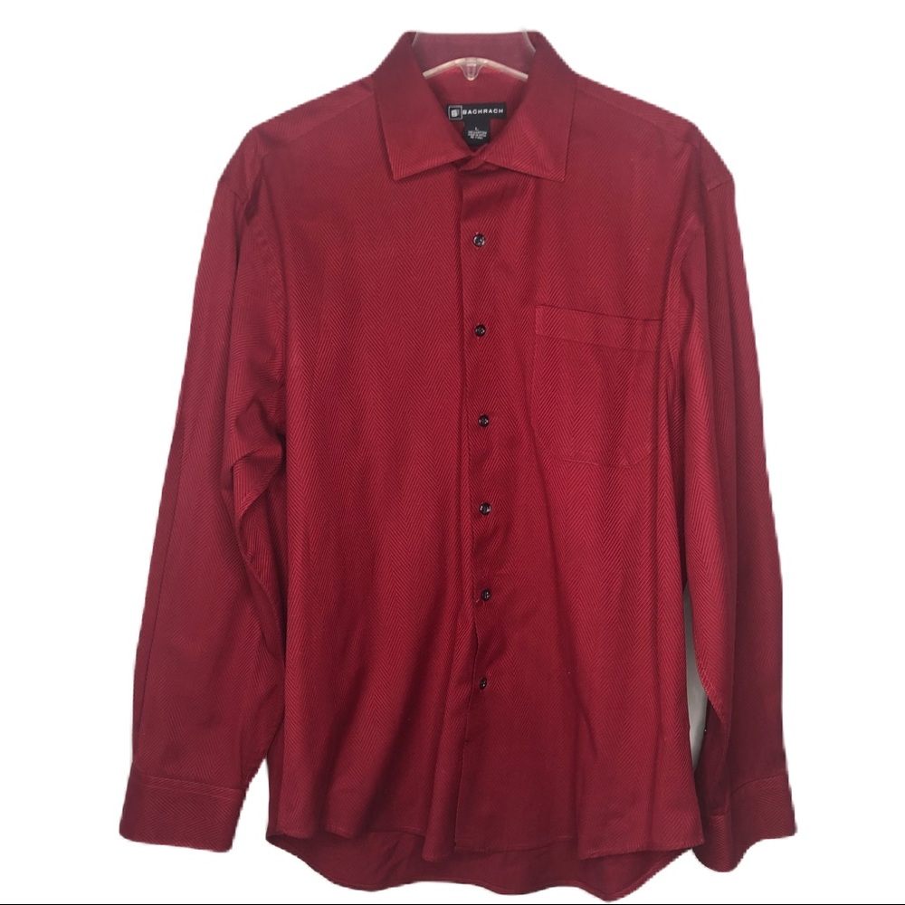 💥PRICE⬇️Men’s Red Bachrach Button Down Long Sleeve Collared Shirt